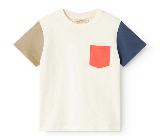MARMAR COPENHAGEN CREAM COLOR BLOCK T-SHIRT