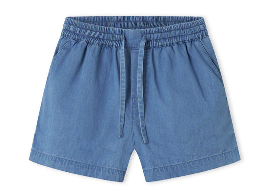 MARMAR COPENHAGEN BLUE DENIM TIE SHORTS