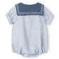 MARMAR COPENHAGEN BLUE LINEN SAILOR COLLAR ROMPER