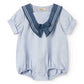 MARMAR COPENHAGEN BLUE LINEN SAILOR COLLAR ROMPER