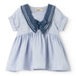 MARMAR COPENHAGEN BLUE LINEN SAILOR COLLAR DRESS