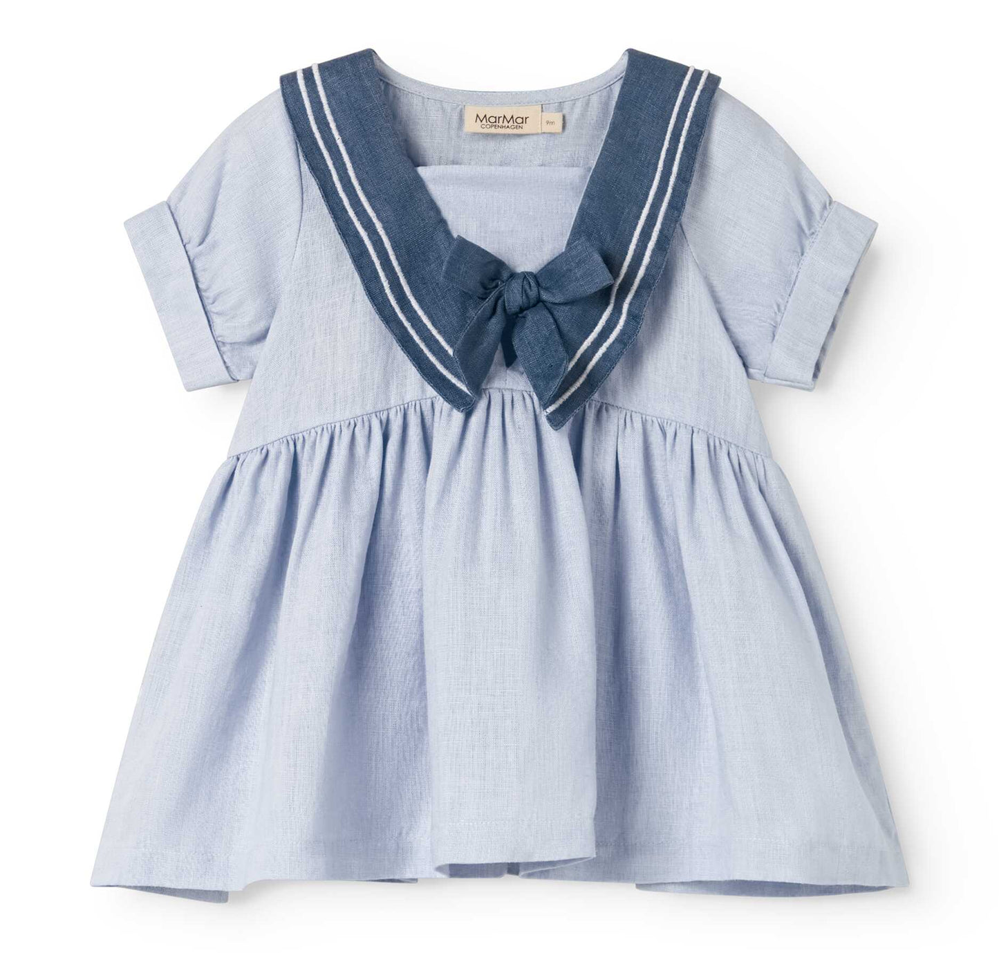 MARMAR COPENHAGEN BLUE LINEN SAILOR COLLAR DRESS