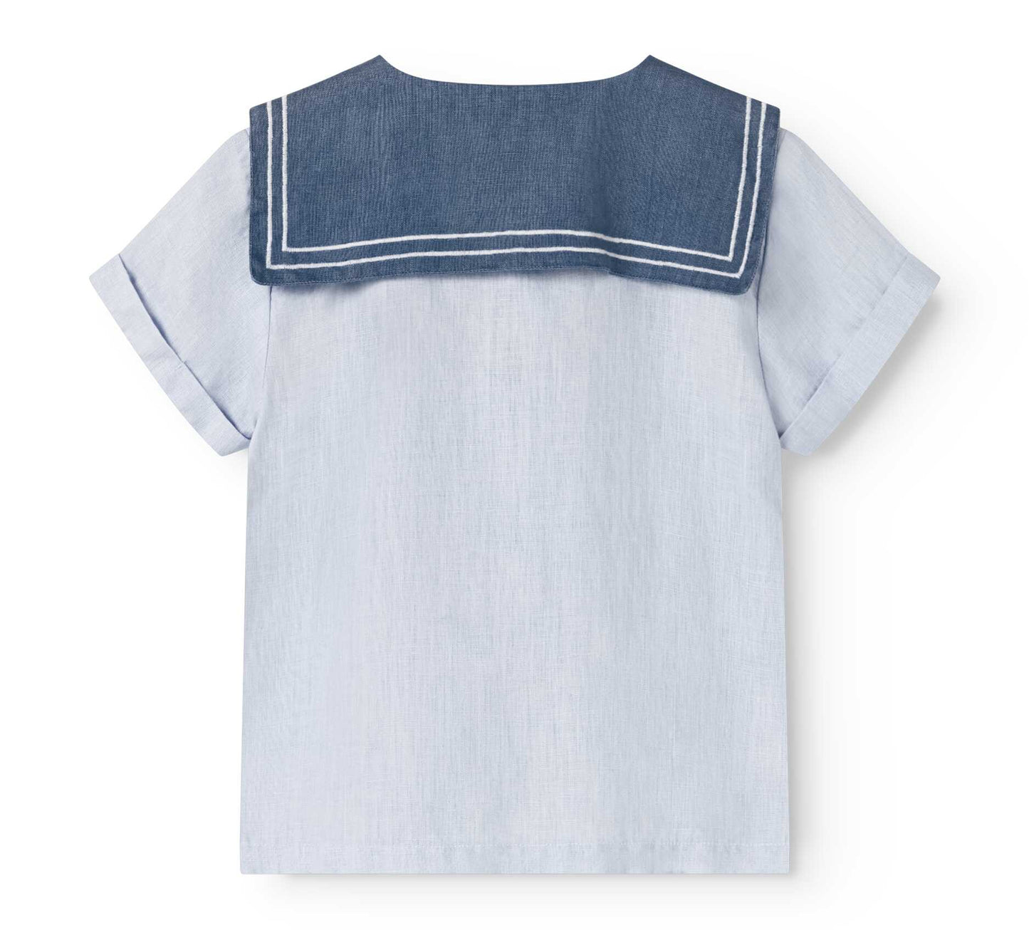MARMAR COPENHAGEN BLUE LINEN SAILOR COLLAR SHIRT