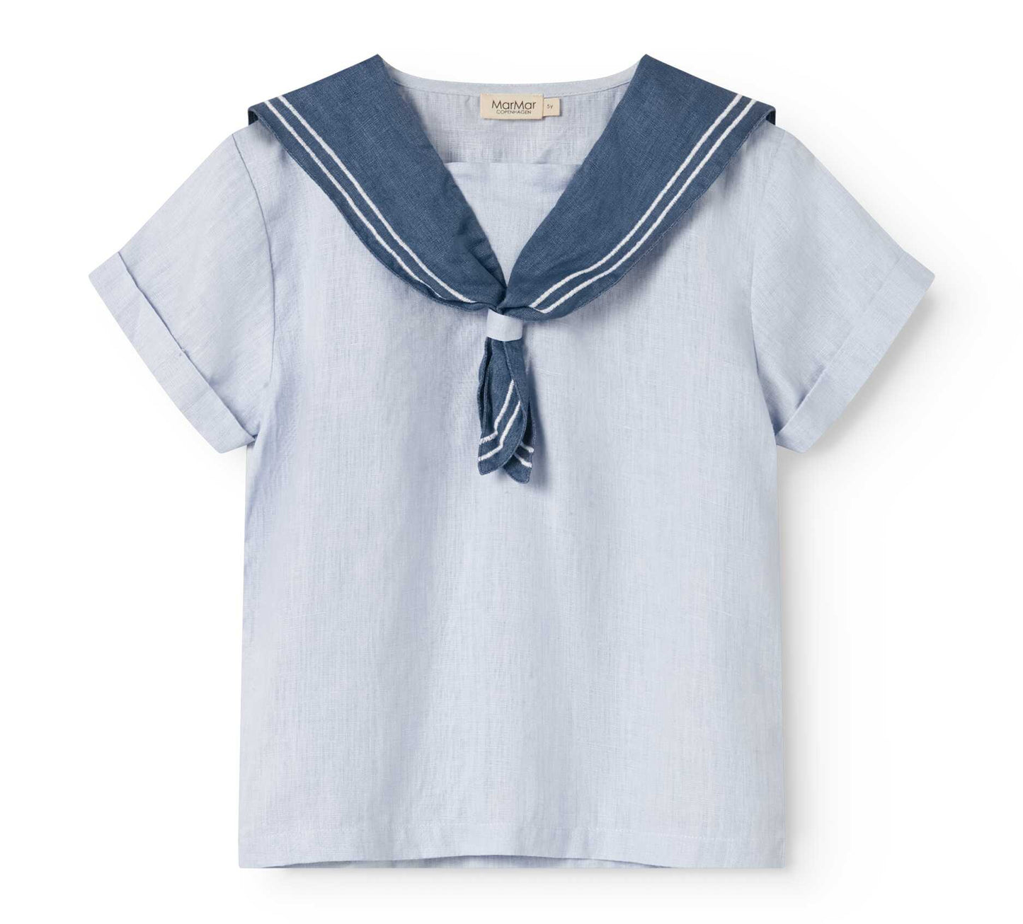 MARMAR COPENHAGEN BLUE LINEN SAILOR COLLAR SHIRT