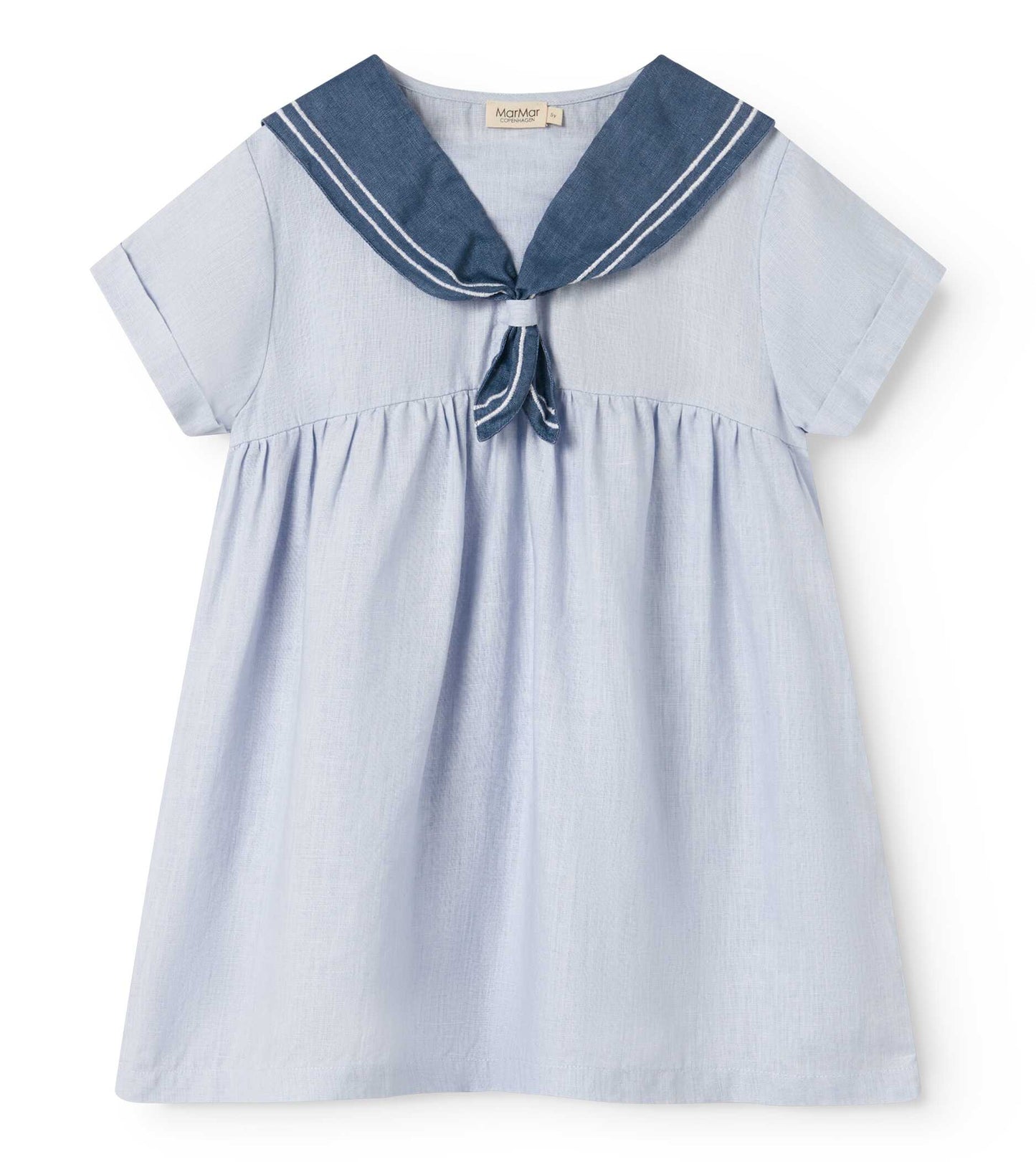 MARMAR COPENHAGEN BLUE LINEN SAILOR COLLAR DRESS