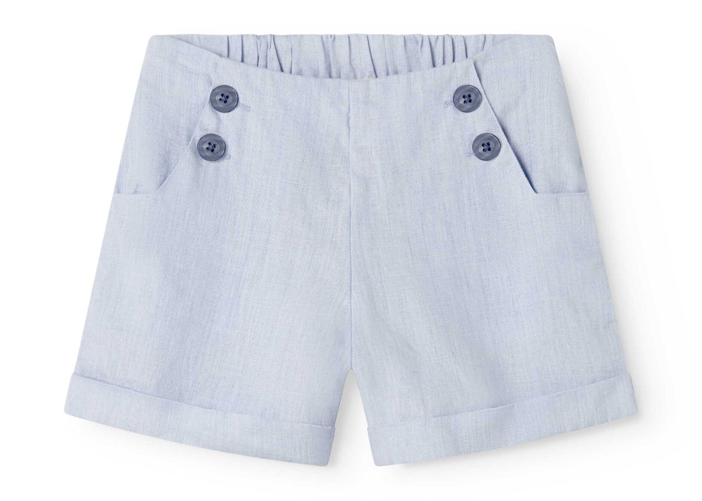 MARMAR COPENHAGEN BLUE LINEN BUTTON SHORTS