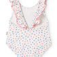MARMAR COPENHAGEN PALE PINK TINY FLOWER RUFFLE SWIMSUIT