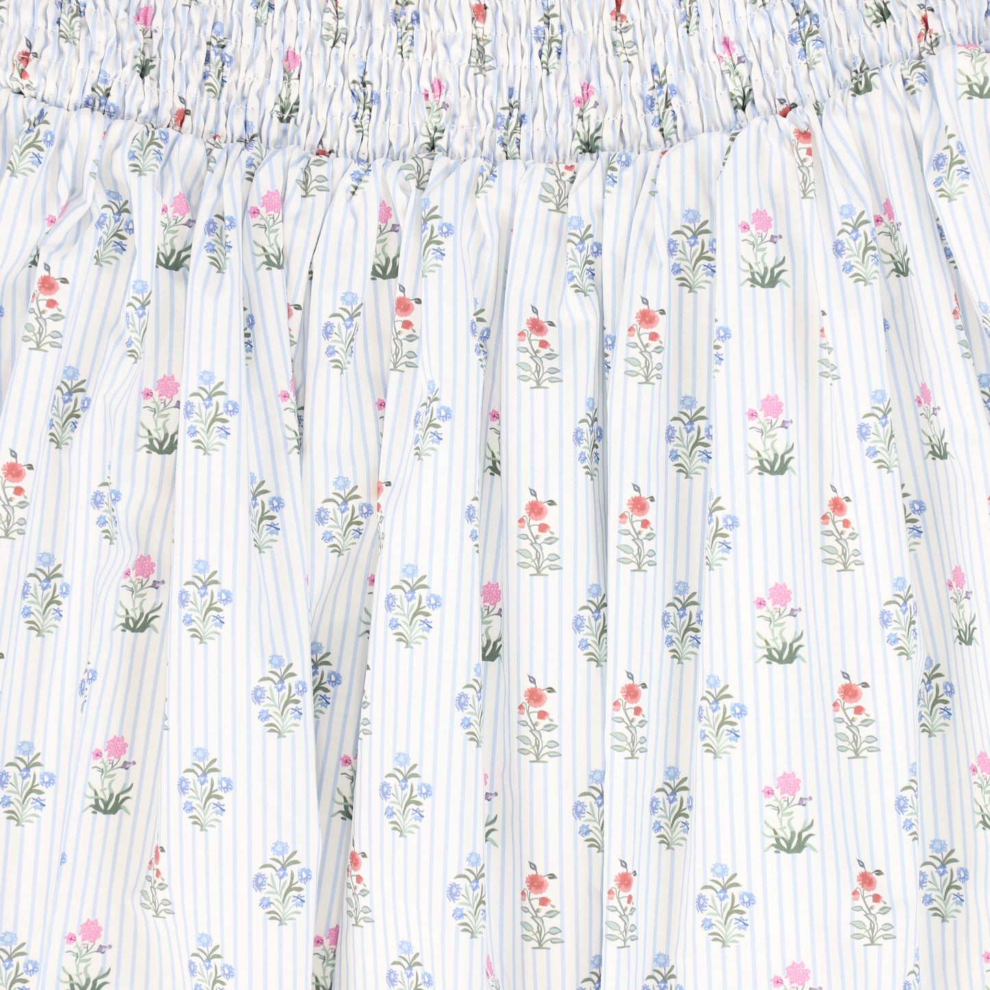 BAMBOO LIGHT BLUE STRIPE FLORAL BUNCH MAXI SKIRT [FINAL SALE]