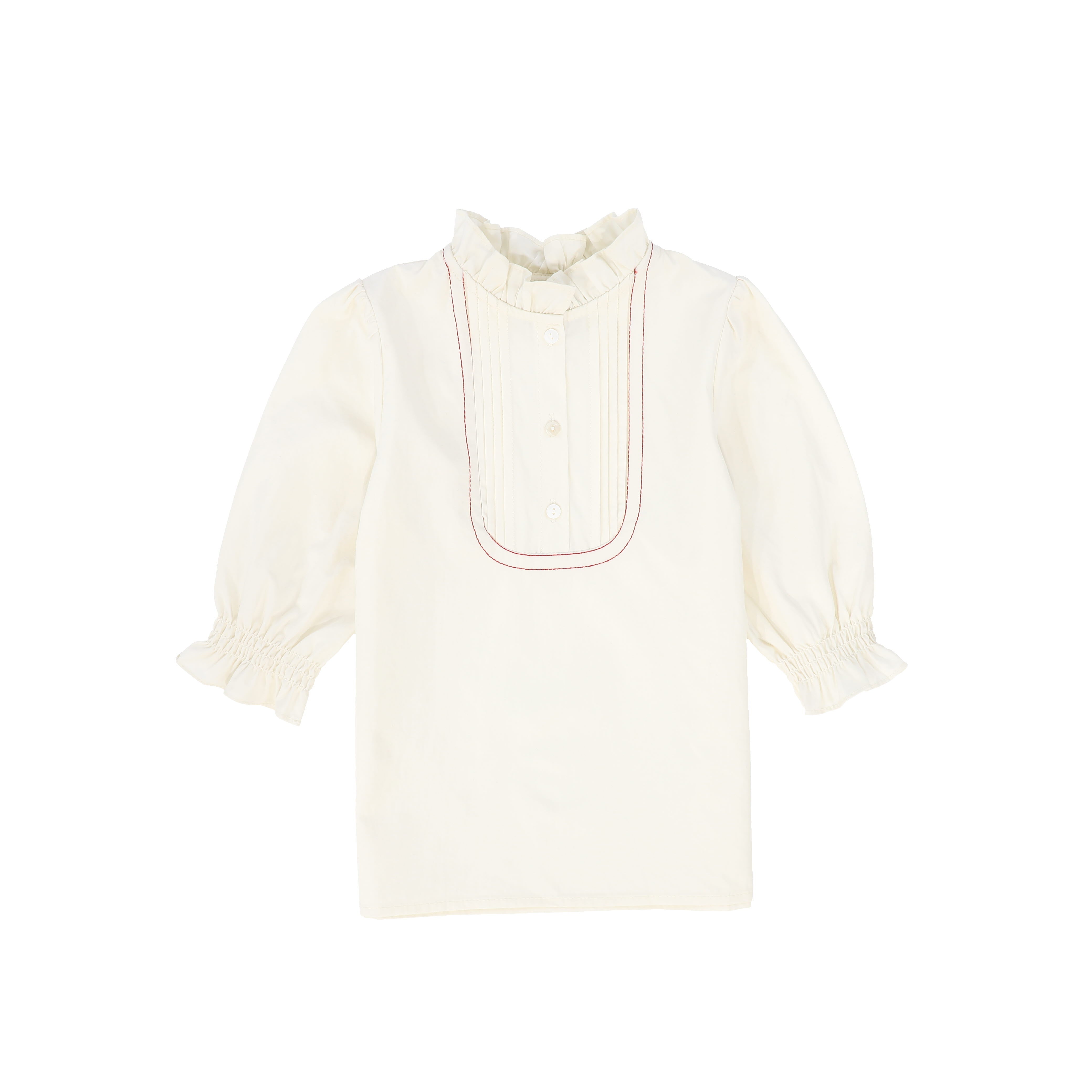 BAMBOO IVORY PLEATED BIB BLOUSE [FINAL SALE] – Luibelle