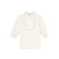 BAMBOO IVORY PLEATED BIB BLOUSE