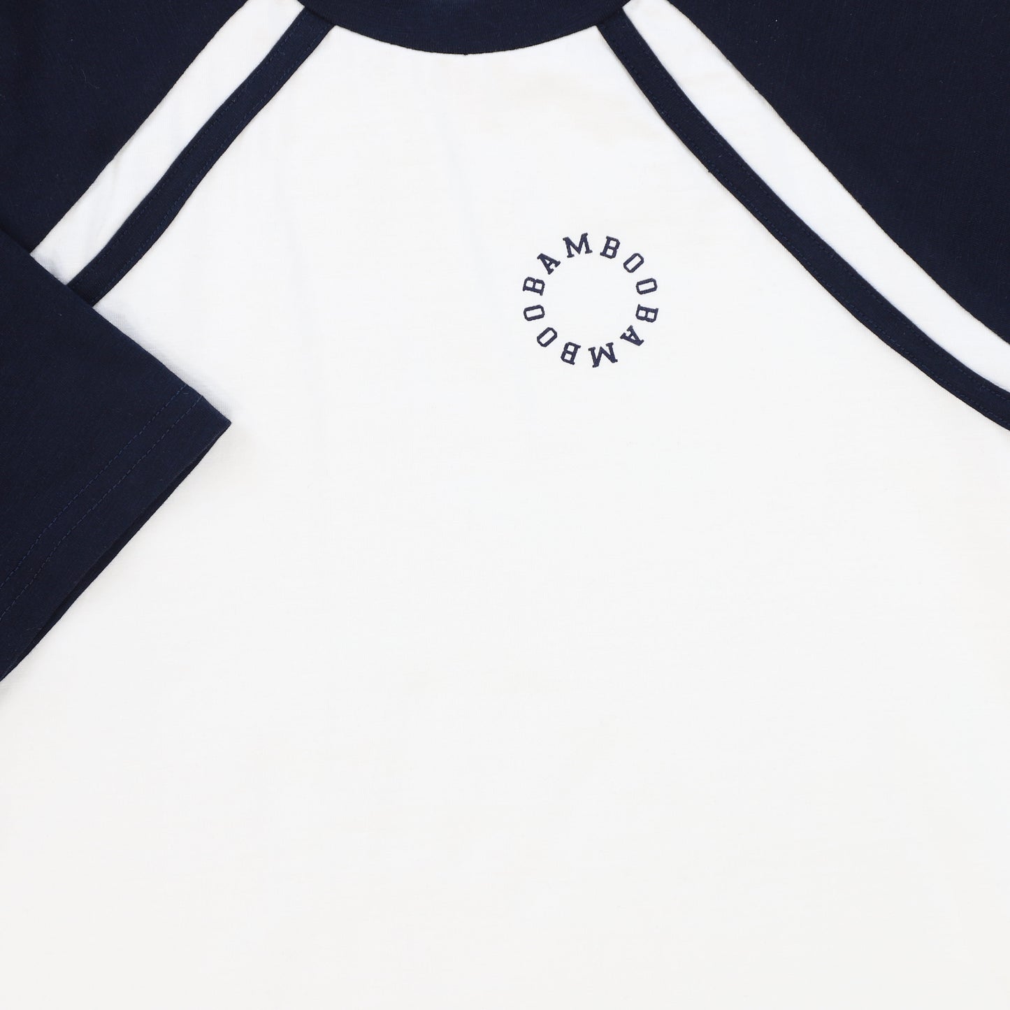 BAMBOO NAVY RAGLAN LOGO T-SHIRT