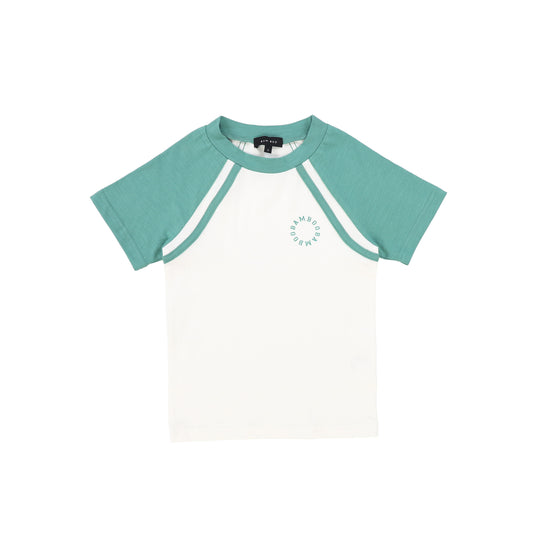 BAMBOO TEAL RAGLAN LOGO SS T-SHIRT