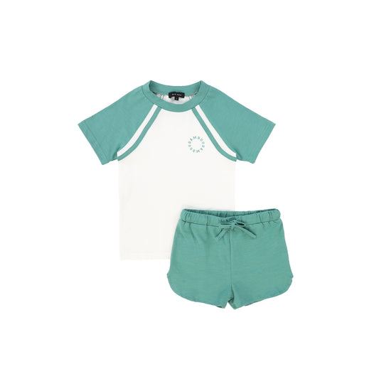 BAMBOO TEAL RAGLAN LOGO SS SET