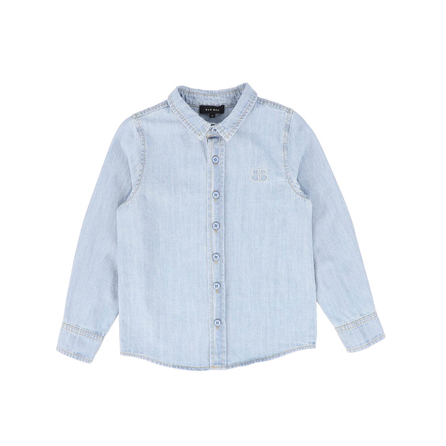 BAMBOO LIGHT BLUE DENIM LOGO SHIRT