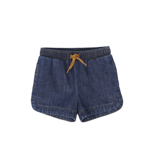 BAMBOO BLUE DENIM DRAWSTRING SHORTS