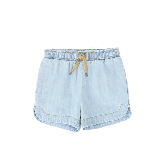 BAMBOO LIGHT BLUE DENIM DRAWSTRING SHORTS