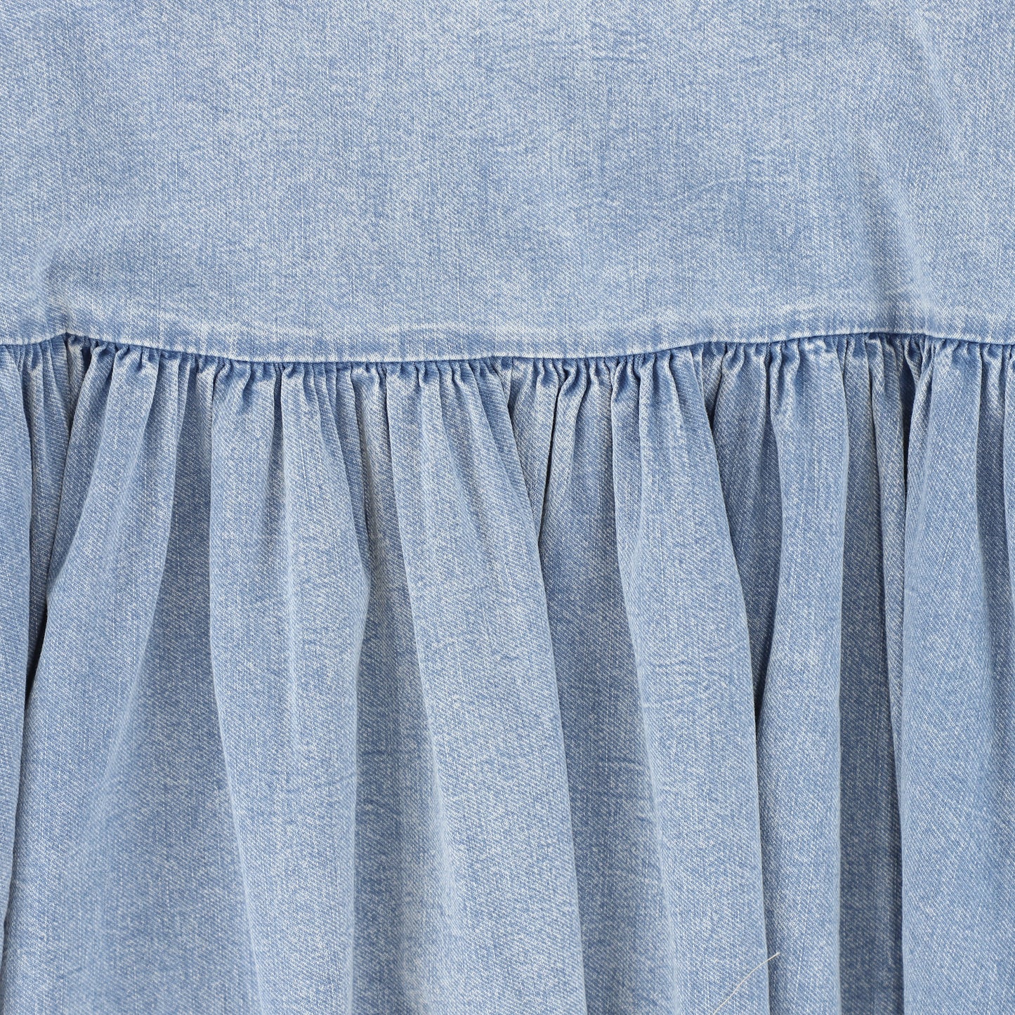 VALENTINA LIGHT BLUE DENIM DROP WAIST PLEAT MAXI SKIRT