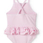 MARMAR COPENHAGEN PINK THIN STRIPE RUFFLE LAYER SWIMSUIT