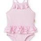 MARMAR COPENHAGEN PINK THIN STRIPE RUFFLE LAYER SWIMSUIT