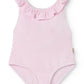 MARMAR COPENHAGEN PINK THIN STRIPE RUFFLE SWIMSUIT