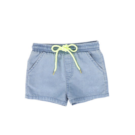 BACE COLLECTION LIGHT BLUE DENIM ROPE STRING SHORTS