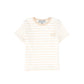 BACE COLLECTION TAN STRIPED RIBBED SS T-SHIRT