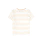 BACE COLLECTION TAN STRIPED RIBBED SS T-SHIRT