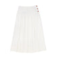 BAMBOO WHITE EMBROIDERED BUTTON MAXI SKIRT