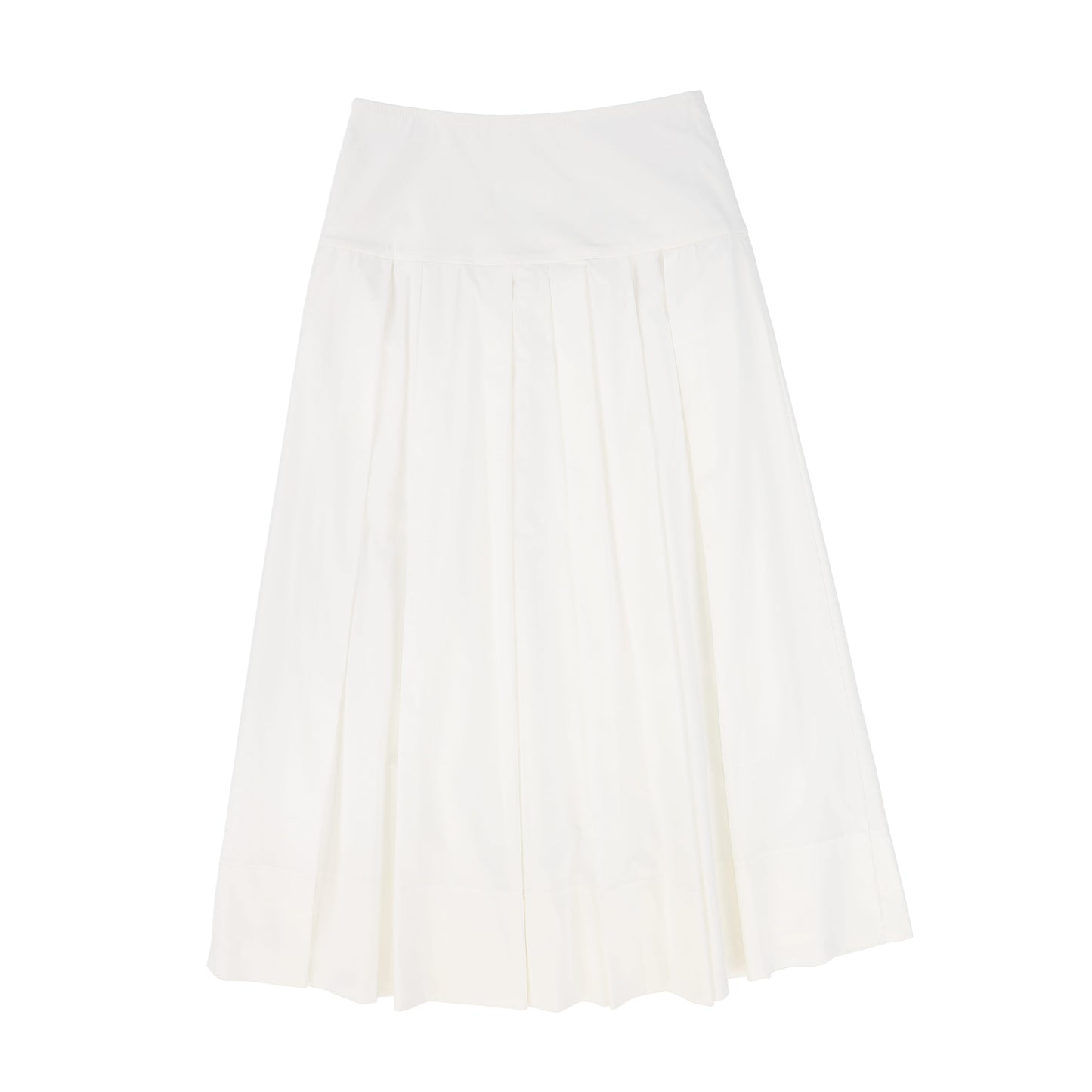 BAMBOO WHITE EMBROIDERED BUTTON MAXI SKIRT