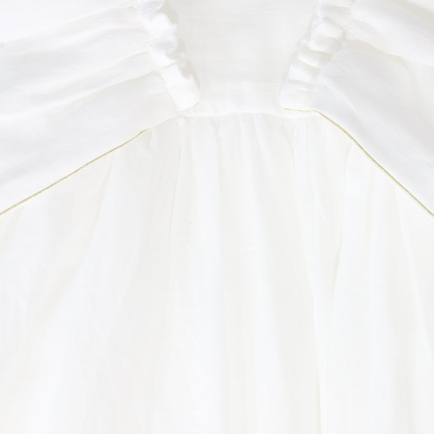 FRANCESCA GUILIANO IVORY GATHERED FLUTTER SLEEVE GOWN