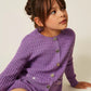 TWINSET PERIWINKLE CABLE KNIT CROPPED BUTTON CARDIGAN