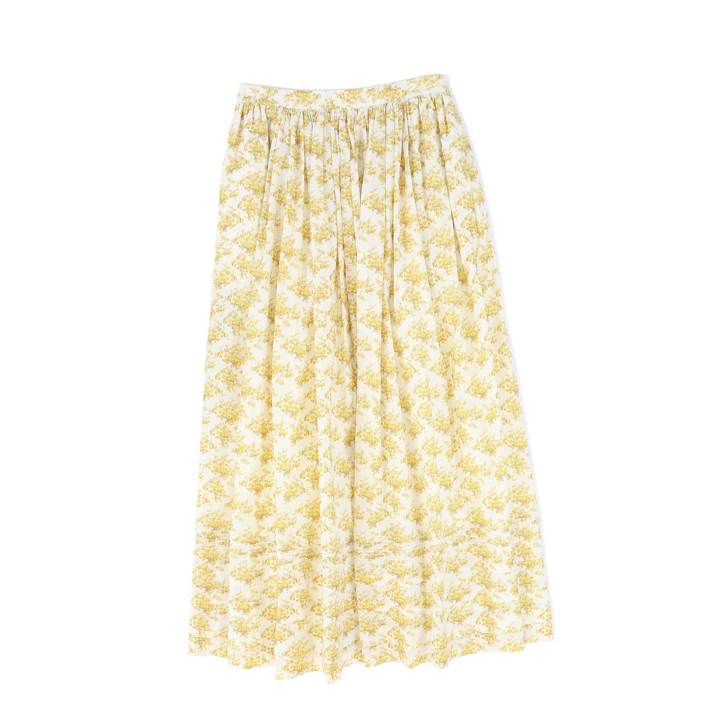 VALENTINA YELLOW FLORAL BUNCH PLEAT SKIRT