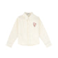 VALENTINA WHITE DENIM HEART PATCH BLOUSE
