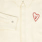 VALENTINA WHITE DENIM HEART PATCH BLOUSE