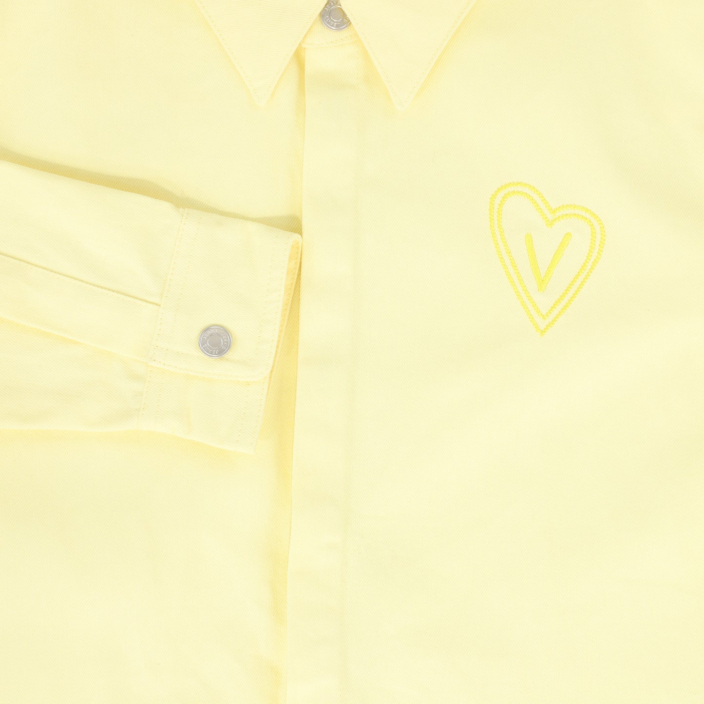 VALENTINA YELLOW DENIM HEART PATCH BLOUSE