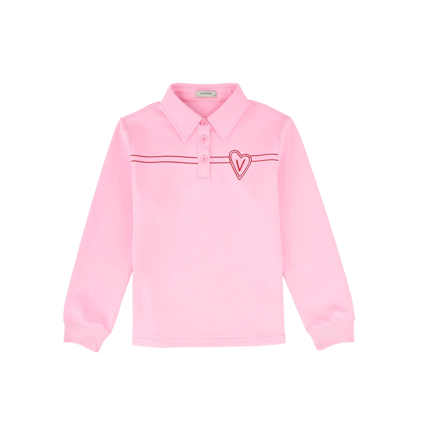 VALENTINA PINK EMBROIDERED HEART POLO