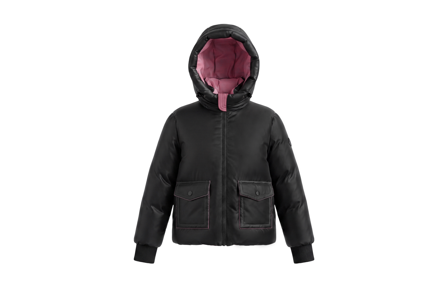 PRAMIE BLACK/PINK CONTRAST COAT
