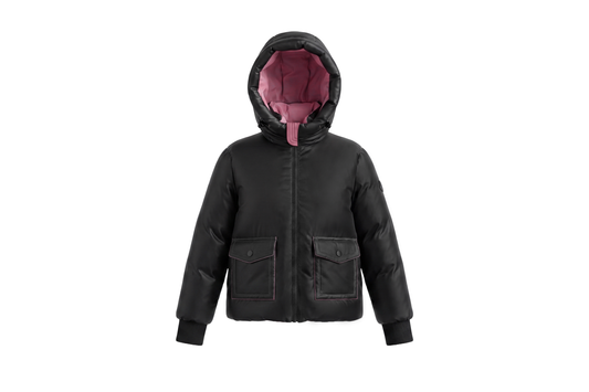 PRAMIE BLACK/PINK CONTRAST COAT