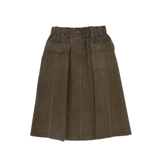 VALENTINA HUNTER CORDUROY POCKET SKIRT