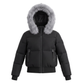 PRAMIE BLACK/SILVER FUR TRIM BOMBER COAT