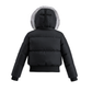 PRAMIE BLACK/SILVER FUR TRIM BOMBER COAT