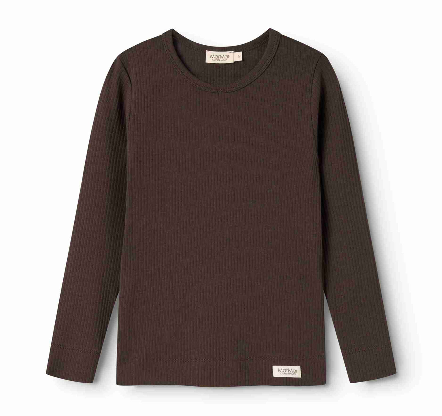 MARMAR COPENHAGEN BROWN RIBBED T-SHIRT