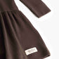 MARMAR COPENHAGEN BROWN  RIBBED DROP WAIST DRESS