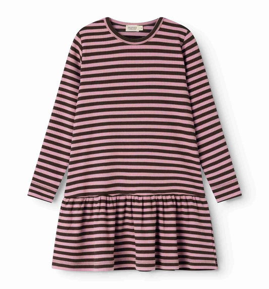 MARMAR COPENHAGEN BROWN/PINK STRIPE DRESS