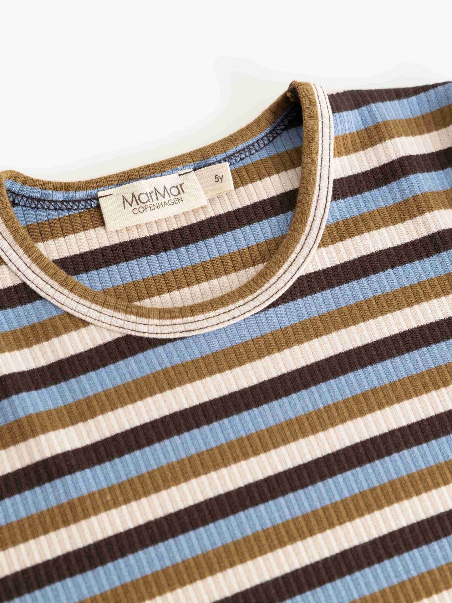 MARMAR COPENHAGEN BROWN/BLUE STRIPE DRESS