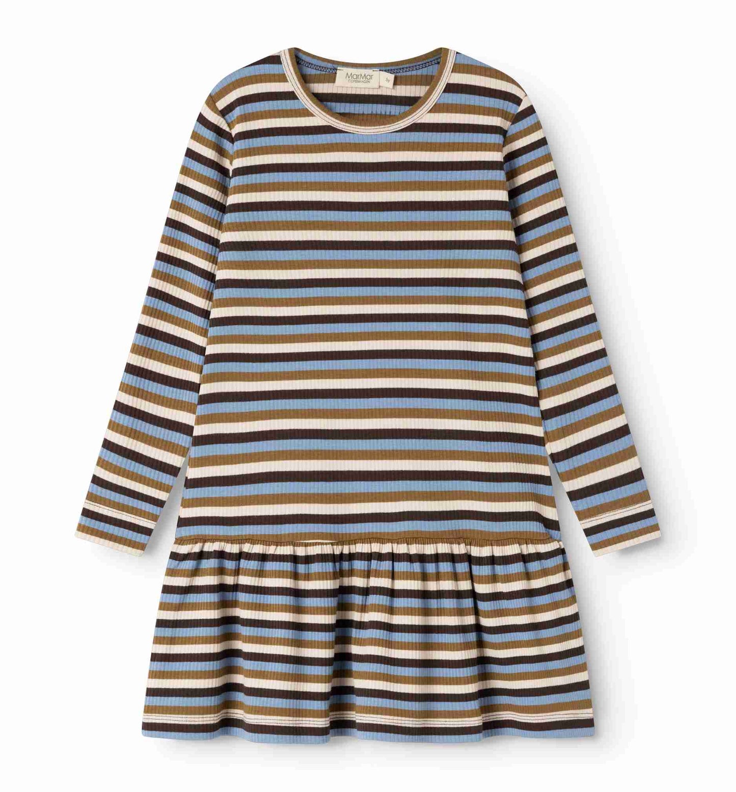 MARMAR COPENHAGEN BROWN/BLUE STRIPE DRESS