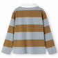MARMAR COPENHAGEN BLUE/CAMEL WIDE STRIPE POLO