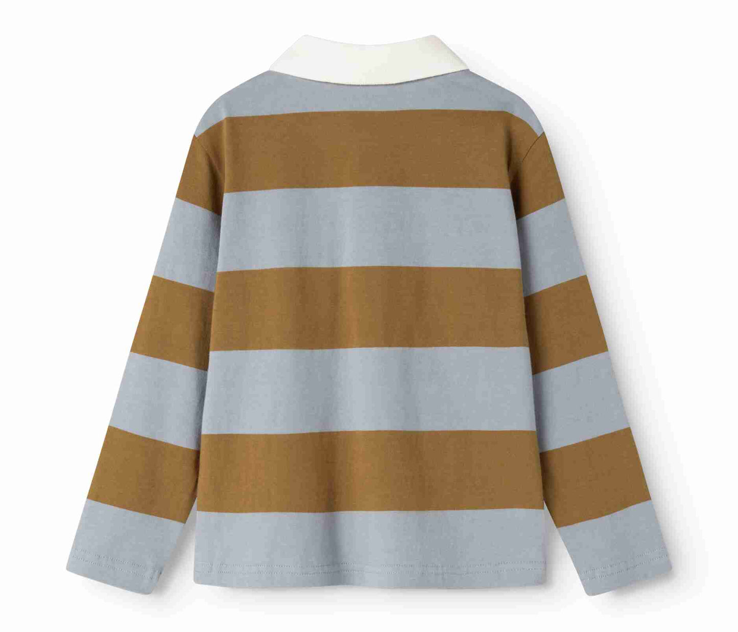 MARMAR COPENHAGEN BLUE/CAMEL WIDE STRIPE POLO