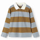 MARMAR COPENHAGEN BLUE/CAMEL WIDE STRIPE POLO