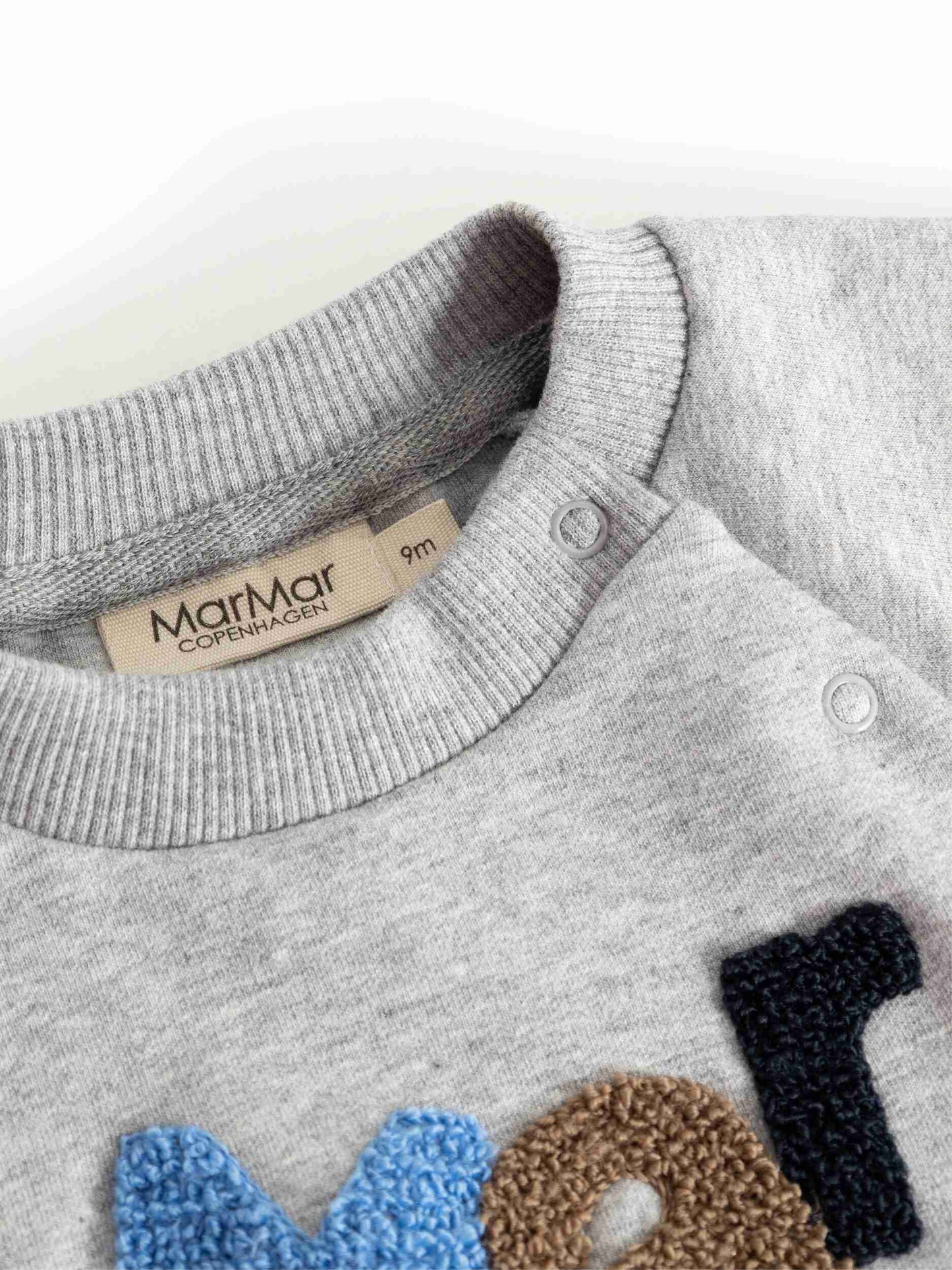 MARMAR COPENHAGEN GREY/BLUE STACKED LOGO SWEATSHIRT